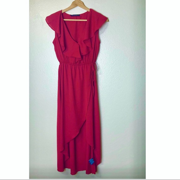 ⭕️Sold⭕️Walter Baker Red Mock Wrap Dress NWT - Picture 3 of 4